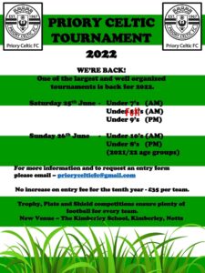 Priory Celtic Youth Football Tournament