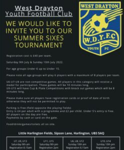 West Drayton Youth FC Summer Sixes Tournament