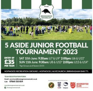 Bromsgrove Rovers AFC Junior Football Tournament