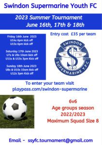 Swindon Supermarine Youth FC Summer Tournament