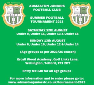 Admaston Juniors Football Club Summer Tournament 2023