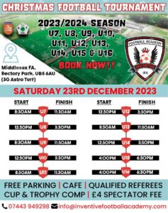 Christmas Youth Football Tournament - Middlesex